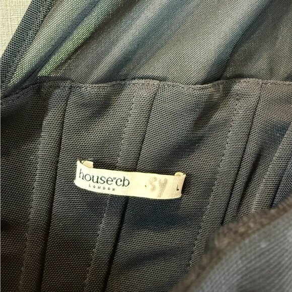 House of CB Milarose Black Mesh Corset Midi Dress - Picture 7 of 9